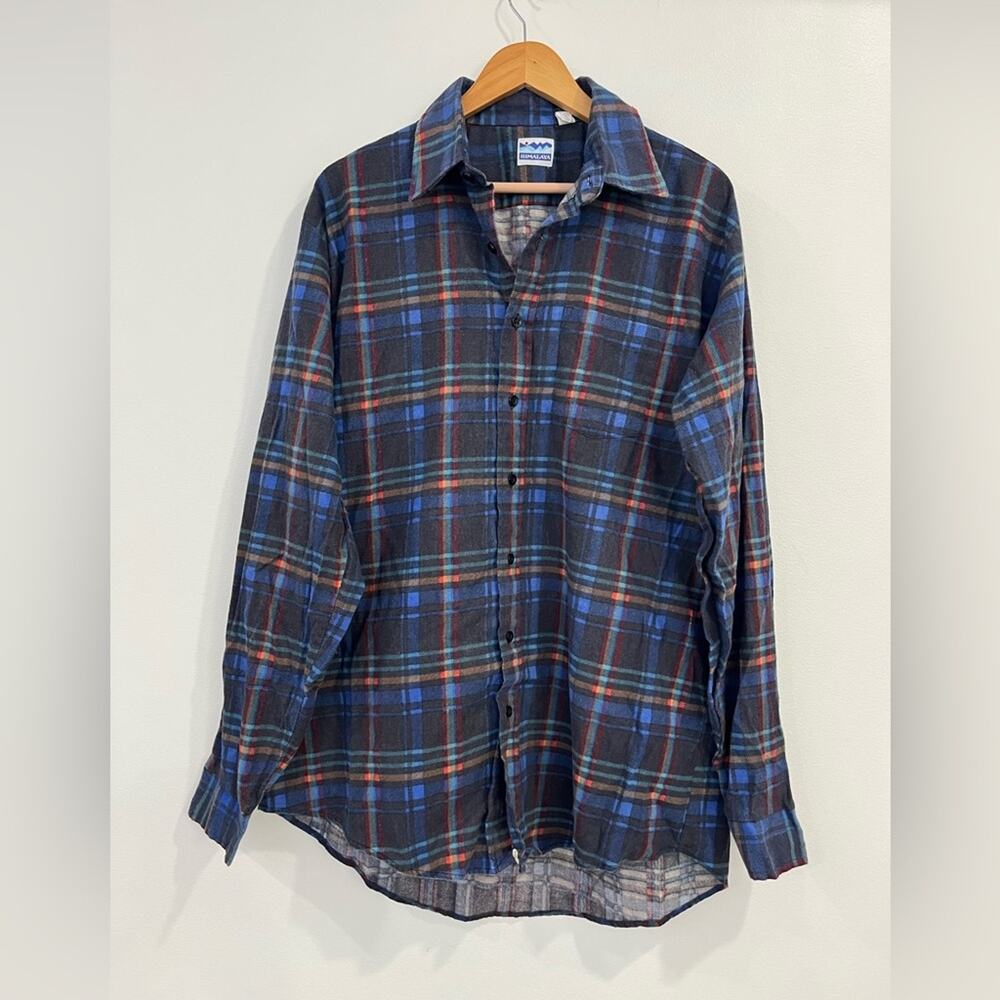 Himalaya Mens Vintage Long Sleeve Flannel Button Down Plaid Shirt XL Tall‎
